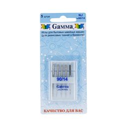Иглы для быт. шв. машин Gamma NJ № 90 для джинсы 5 шт в блистере №90