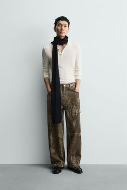 FLOCKED BAGGY-FIT JEANS