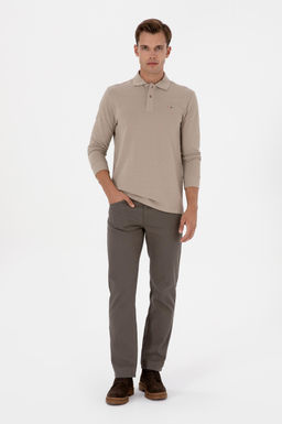 Erkek Regular Fit Vizon Kanvas / Chino Pantolon