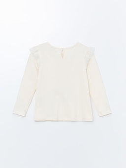 Bisiklet Yaka Uzun Kollu Elsa Bask?l? K?z ?ocuk Bluz ve Tayt 2li Tak?m