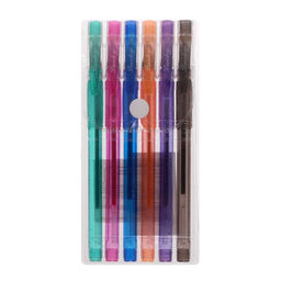 Набор гелевых ручек 6 цветов, с резиновыми держателями, МИКС - Simaland фото 4