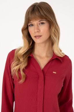 Kad_n Koyu Frambuaz Dokuma Elbise - U.s. polo assn фото 2