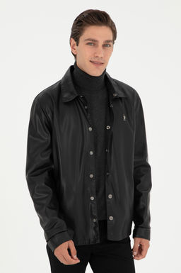 Мужская черная кожаная куртка Неожиданная скидка в корзине