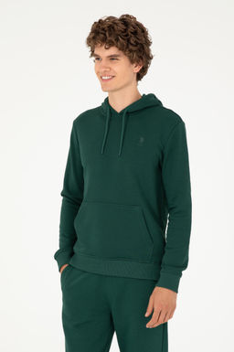 Мужской темно-зеленый базовый свитшот