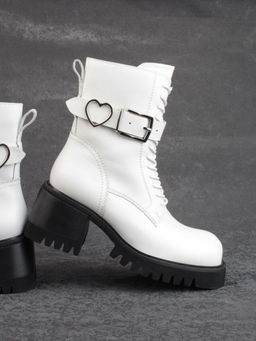 01- GZ6115-G71-N101 WHITE Ботинки демисезонные женские (натуральная кожа) - Фабричный китай фото 13