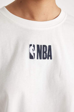 DeFactoFit Футболка Oversize с круглым вырезом и короткими рукавами NBA Wordmark  фото 5