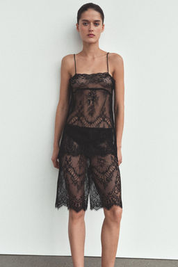 TOP TIRANTES ENCAJE LAZADAS / Negro - Zara фото 2