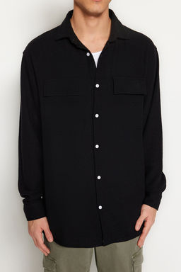 TRENDYOL MAN Ekru Oversize Fit Keten Dokulu Cift Cepli Ceket Gomlek TMNSS23GO00089 - Trendyolmilla фото 12