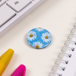 Набор значков на одежду, рюкзак, сумку Голубые, 8 шт., d=25 мм, закатные, 16.5?17 см