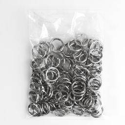 Цена за 100 шт. Кольцо-карабин, d=20/28 мм, толщина - 4 мм, цвет серебряный