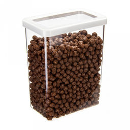 Банка для сыпучих продуктов пластмассовая Степ 2,5л, 16х10х21см, белый (Россия)