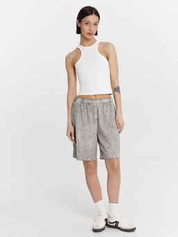 Шорты женские серые с эффектом "варка"