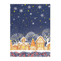 Полотенце новогоднее DomoVita Полночь, рогожка 170г/м, размер 50х70 см 100% хлопок  фото 2