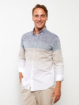 Regular Fit Uzun Kollu ?izgili Poplin Erkek G?mlek