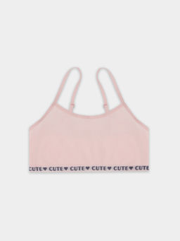 Топ для девочек розовый с надписью Cute
