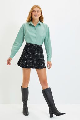 Siyah Etek Ucu Volanl? Tuvit Kumas Mini Boy Dokuma Etek TWOAW22ET0448