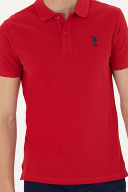 Erkek Slim Fit Polo Yaka K_rm_z_ Basic Ti__rt