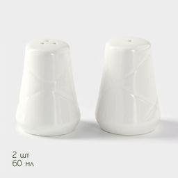 Набор для специй BellaTenero, солонка 60 мл, перечница 60 мл, салфетница, на бамбуковой подставке, фарфор, белый  фото 3