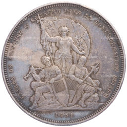 5 франков 1881 года Швейцария Стрелковый фестиваль во Фрибуре