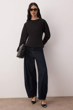 Ac?k Sar? Kal?n Sardonsuz Belden Oturmal? Bisiklet Yaka Orme Sweatshirt TWOAW26SW00068 - Trendyolmilla фото 13