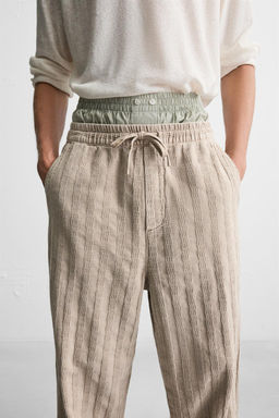 RELAXED FIT JACQUARD TROUSERS - Zara фото 26