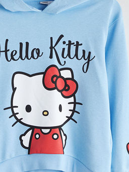 Kap??onlu Hello Kitty Bask?l? K?z ?ocuk Sweatshirt