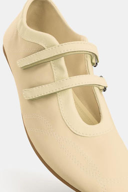 SATIN-EFFECT TOPSTITCHED BALLET FLATS - Zara фото 6