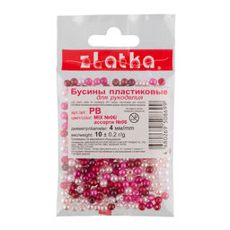 Бусина Zlatka MIX пластик PB 4 мм 10 х 10 г  0.2 г №06 ассорти - Preciosa фото 3
