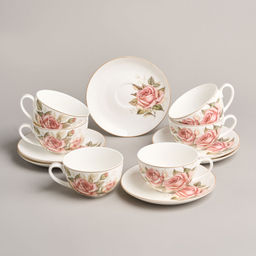 ЧАЙНЫЙ НАБОР LEFARD КОРЕЙСКАЯ РОЗА НА 6 ПЕР. 12 ПР. 300 МЛ