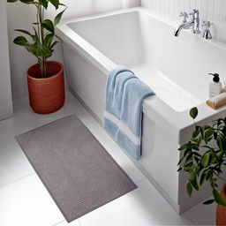 Коврик для ванной и туалета SAVANNA, полиэстер, 80?50 см, серый