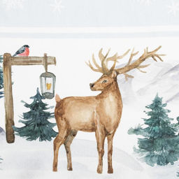 Набор новогодний «Этель» Forest animals: скатерть 150×110 +/-2 см с ГМВО, салфетки 40×40 см-4 штуки