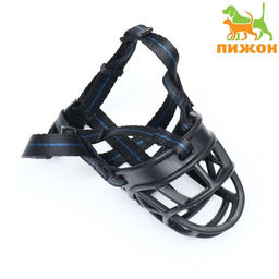 Намордник для собак №3 с трехсторонним ремешком, каучук, ДН 8 см, ОМ 28 см, чёрный