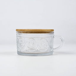 Кружка с крышкой стеклянная Любовь, 450 мл