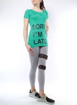1215 GREEN/GRAY Спортивный костюм для фитнеса женский (90% вискоза, 10% лайкра)