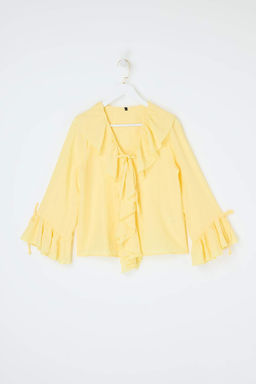 Sar? F?rf?r Detayl? Dokuma Bluz TWOAW26BZ00290