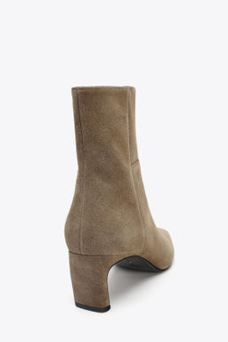 SUEDE KITTEN HEEL ANKLE BOOTS - Zara фото 12