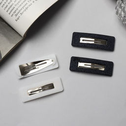 Цена за 6 шт. Невидимки для волос «Флоренс», набор 4 шт., геометрия, 5 см, чёрно-белые