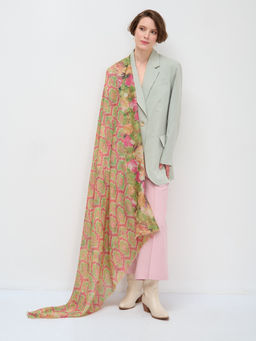 ХЛОПОК ВИСКОЗА Оригинальный двусторонний платок. - Tantino фото 2