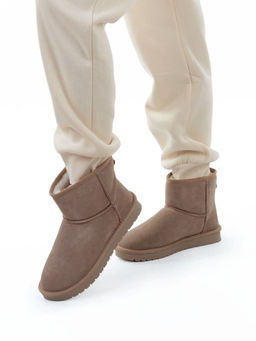 04-PF5854-3 BEIGE Угги женские (натуральная замша, 100% шерсть)