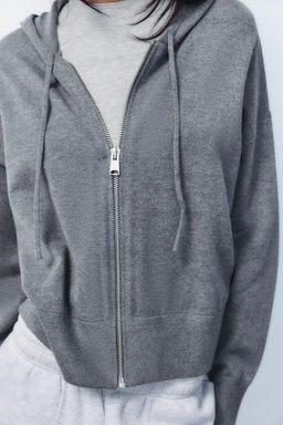 KNIT CARDIGAN WITH HOOD - Zara фото 3