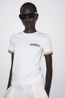 METALLIC THREAD T-SHIRT - Zara фото 16