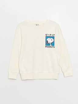 Bisiklet Yaka Snoopy Bask?l? Uzun Kollu Erkek ?ocuk Ti??rt