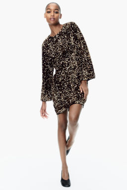 Vestido evase de lentejuelas - H&m фото 3