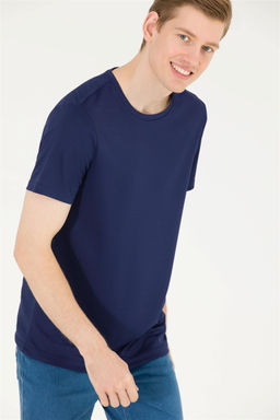 Мужская темно-синяя футболка с круглым вырезом - U.s. polo assn фото 9