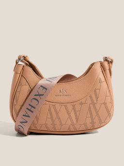 Женская сумка через плечо ARMANI EXCHANGE WAVE TRAFORO Артикул 4368394, бежево-коричневый