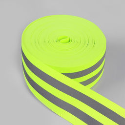 Светоотражающая лента-резинка, 50 мм, 10 ± 1 м, цвет салатовый