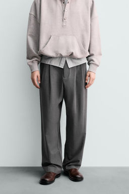 PANTAL?N WIDE FIT PLIEGUES / Gris - Zara фото 2