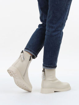 01-XKL21-225R BEIGE Ботинки демисезонные женские (натуральная кожа, байка)