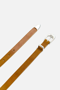 LEATHER BELT WITH METALLIC FINISH - Zara фото 2