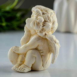 Фигурка гипс Ангел с сердцем, позолота, 6?8?5 см